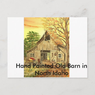 Barn & Buggy, Hand Painted Old Barn in North Id... Postcard