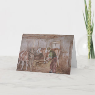 Barn Chores Holiday Card