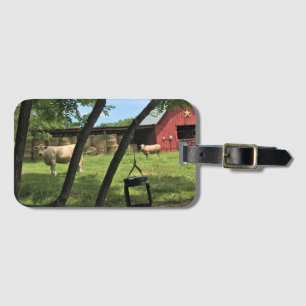 Barn & Cows, Rural North Carolina Canvas Print Luggage Tag