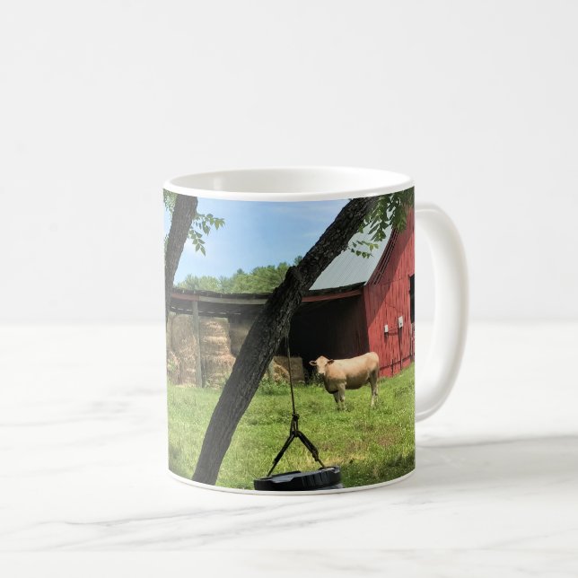 Barn & Cows, Rural North Carolina Canvas Print Mag Coffee Mug (Front Right)