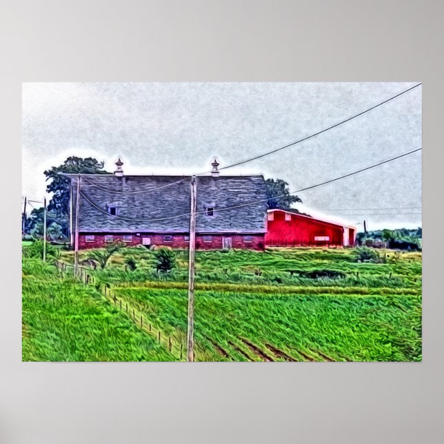 Barn Digital Painting Poster (Front)