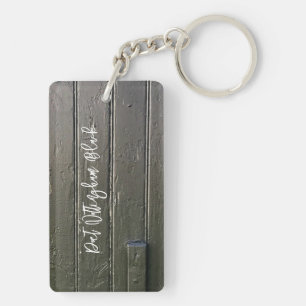 Barn Door HORSE NAME Farmhouse Rustic Elegance Keychain