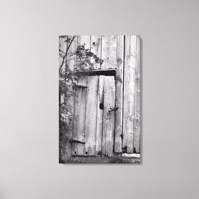 Barn Door in Black and White Canvas Print (Front)
