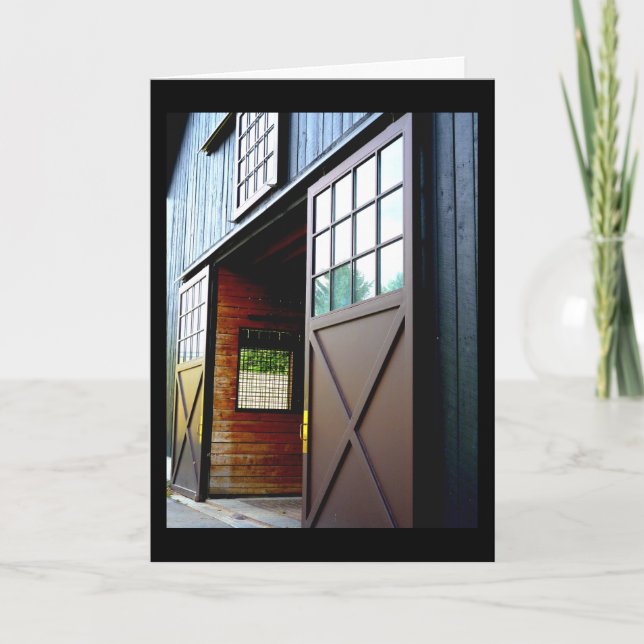 Barn Door Perspective Thank You Card (Front)