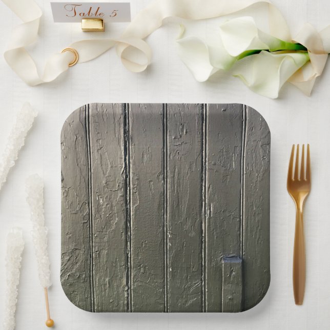 Barn Door Rustic Modern Farmhouse Black Chic Paper Plate (Wedding)