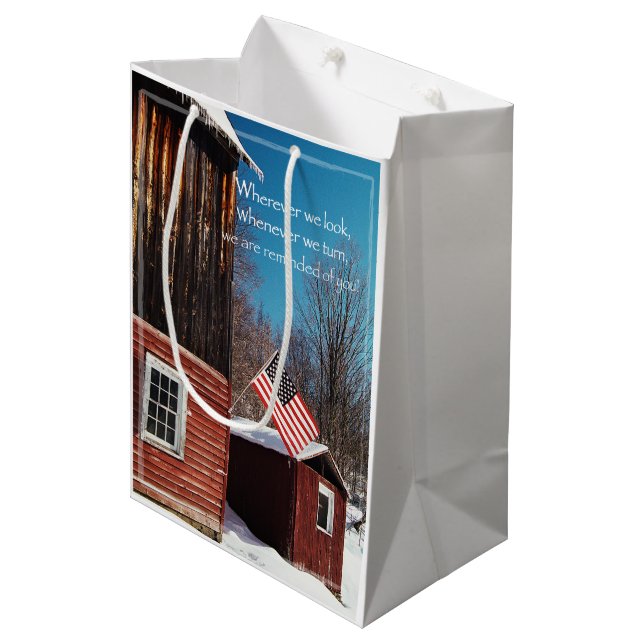 Barn Flag Patriotic Reminders All Around Medium Gift Bag (Front Angled)