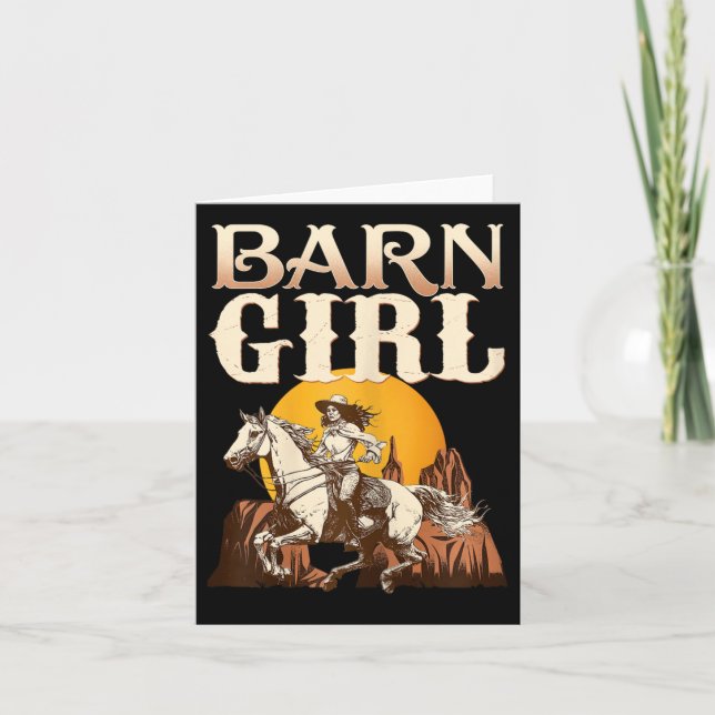 Barn Girl I Equestrian Pony Horse Fan  Card (Front)