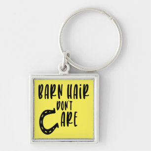 Barn Hair Don't Care Yellow Funny Farm Cute Horse Keychain
