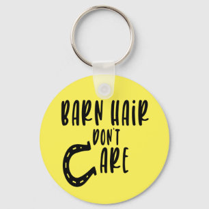 Barn Hair Don't Care Yellow Funny Farm Cute Horse Keychain