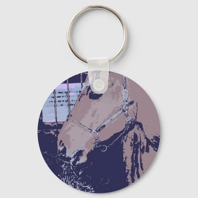 Barn Horse Pop Art Keychain (Front)