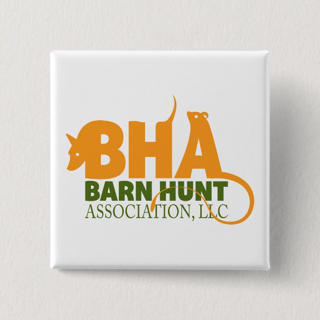 Barn Hunt Association LLC Logo Gear 2 Inch Square Button (Front)
