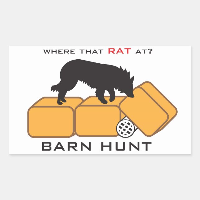 Barn Hunt Dog on Bales Sticker (Front)