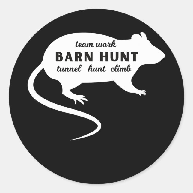 Barn Hunt Rat Hunting Teamwork  Classic Round Sticker (Front)