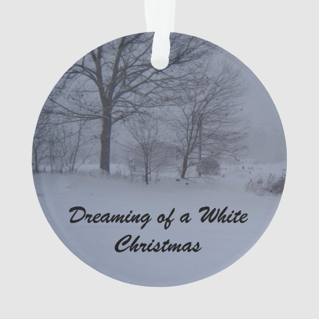 Barn in a Maine Blizzard Ornament (Back)