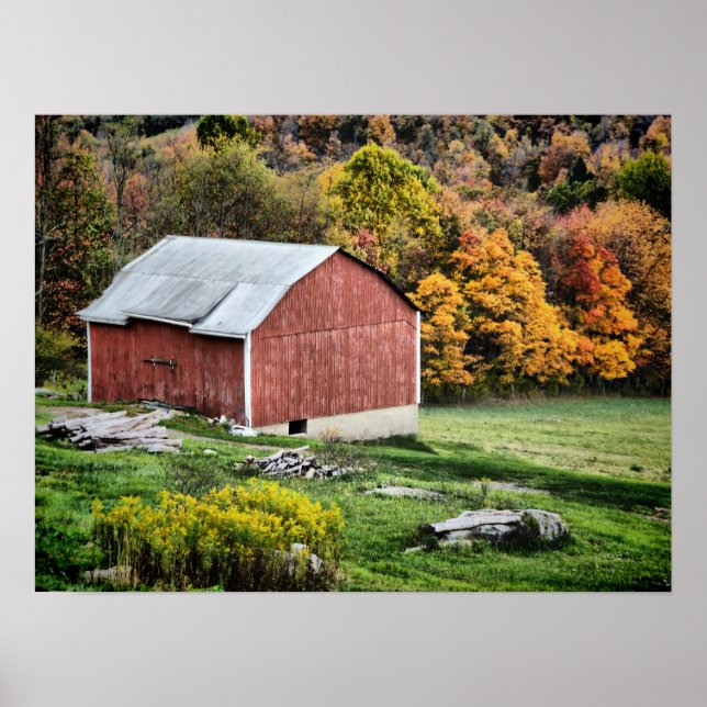 Barn in Autumn - PA Poster (Front)