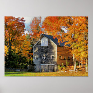 Barn in Autumn Poster