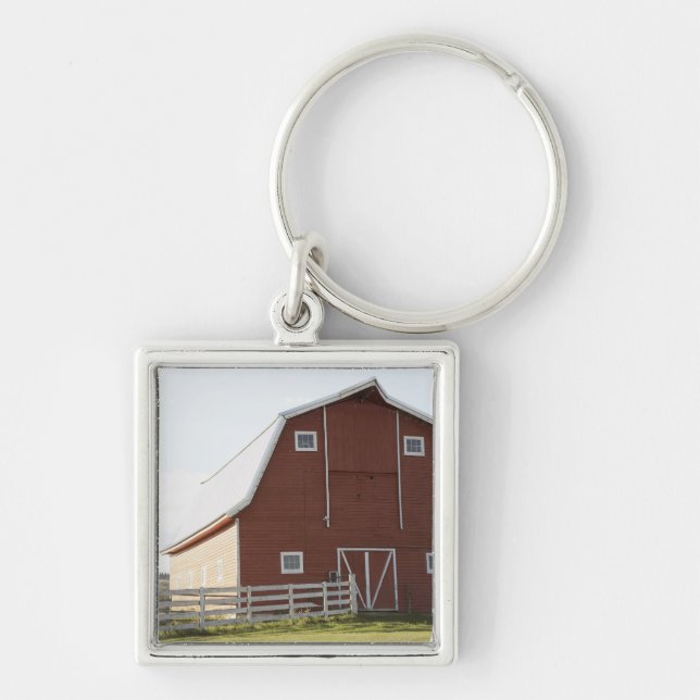 Barn in rural landscape keychain (Front)
