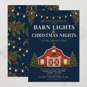 Barn Lights Christmas Country Celebration Invitation