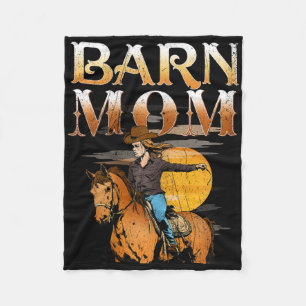 Barn Mom I Equestrian Pony Horse Fan Fleece Blanket