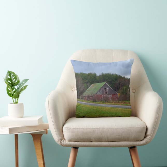 Barn on a Cloudy Day Throw Pillow (Chair)