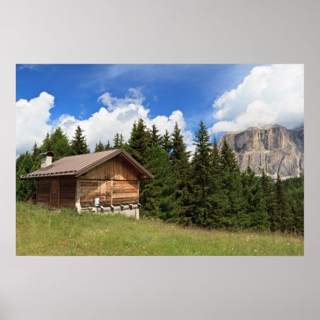 barn on Alpine pasture Poster (Front)