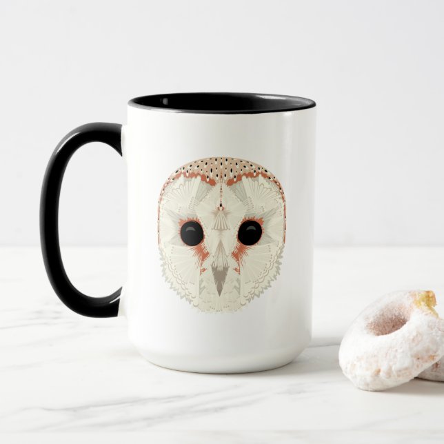 Barn Owl 15oz. Mug Black (With Donut)