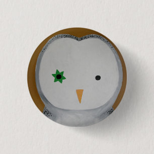Barn owl 1 inch round button
