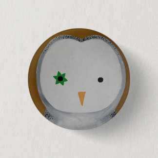 Barn owl 1 inch round button