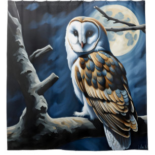 Barn Owl and Full Moon