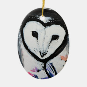 Barn Owl Art                                       Ceramic Ornament