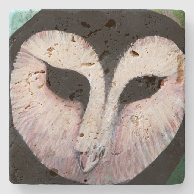 Barn Owl Art                                       Stone Coaster (Front)