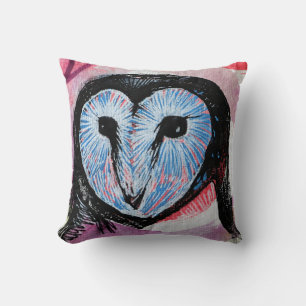 Barn Owl Art Throw Pillow