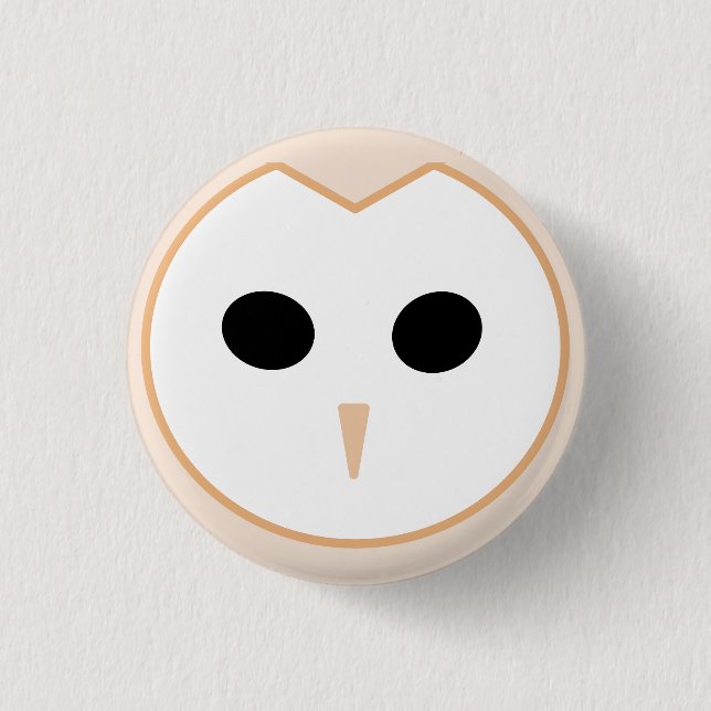 Barn Owl Badge 1 Inch Round Button (Front)