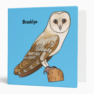 Barn owl bird cartoon illustration binder