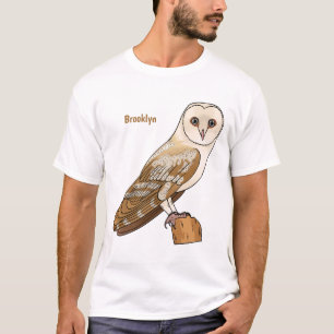 Barn owl bird cartoon illustration  T-Shirt