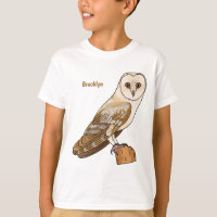 Barn owl bird cartoon illustration 