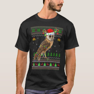 Barn Owl Bird Xmas Santa Barn Owl Ugly Christmas T-Shirt