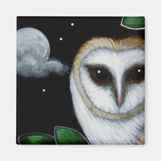 BARN OWL CLODY MOON Magnet (Front)
