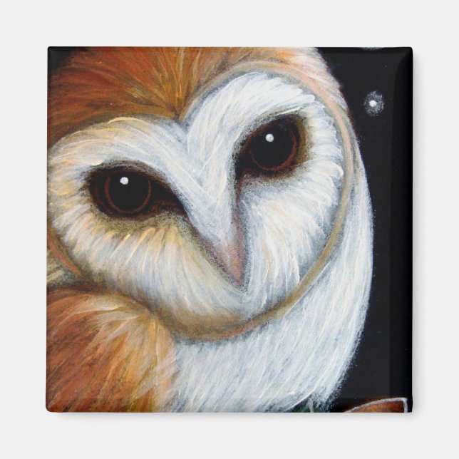BARN OWL CLOSE UP Magnet (Front)