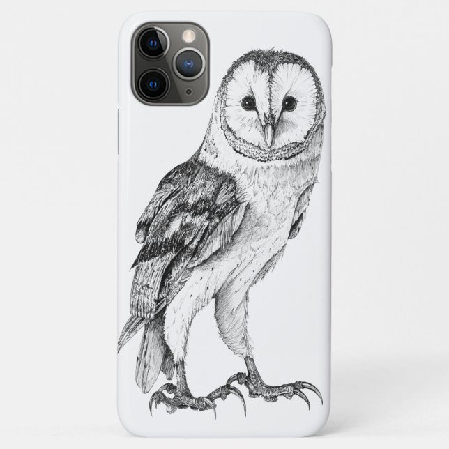Barn Owl - Drawing In Black Pen Case-Mate iPhone Case (Back)