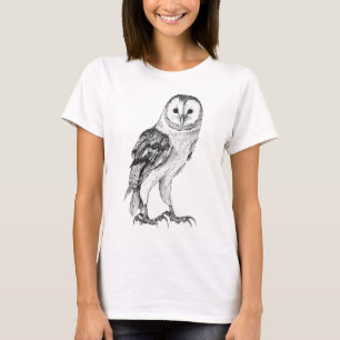 Barn Owl - Drawing In Black Pen T-Shirt