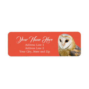 Barn Owl Face Red Adresse de retour