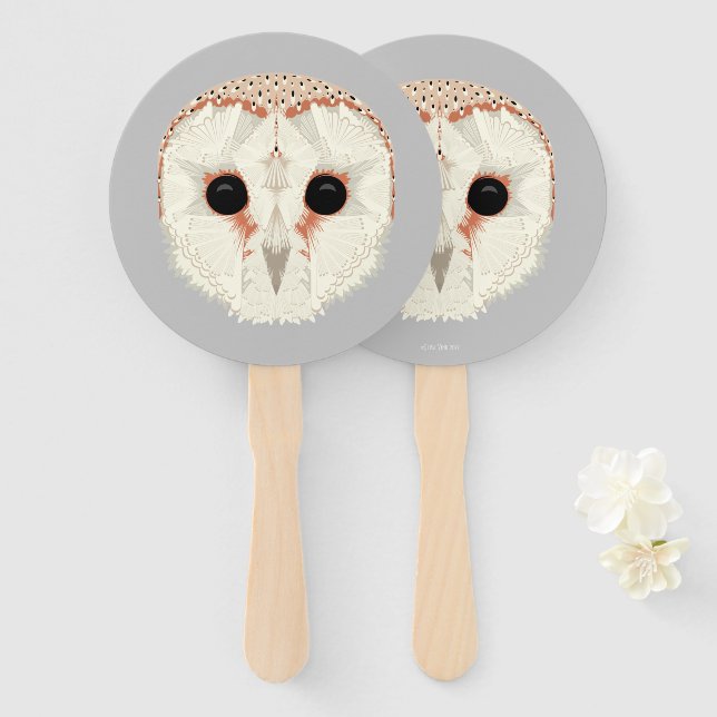 Barn Owl Hand Fan (Front and Back)