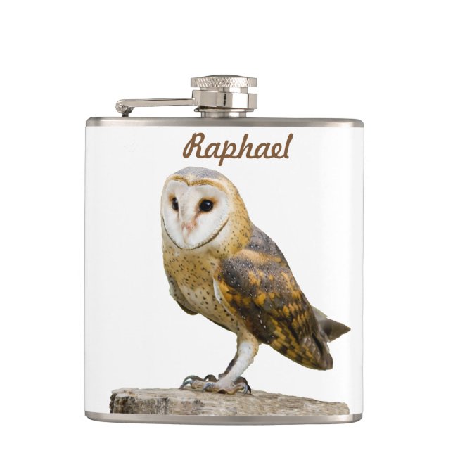 Barn Owl Hip Flask (Front)