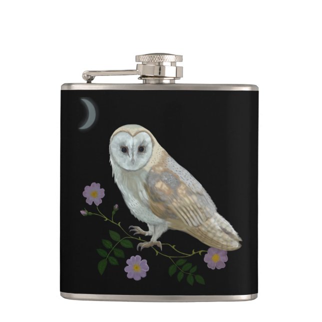 Barn Owl Hip Flask (Front)