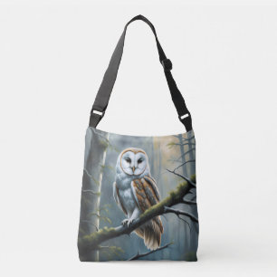 Barn Owl in a Forest Crossbody Bag