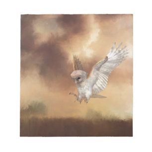 Barn Owl in Flight Digital Painting Notepad