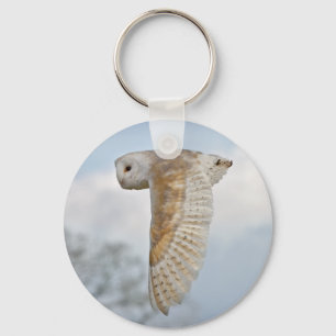 Barn Owl in Flight Keyring