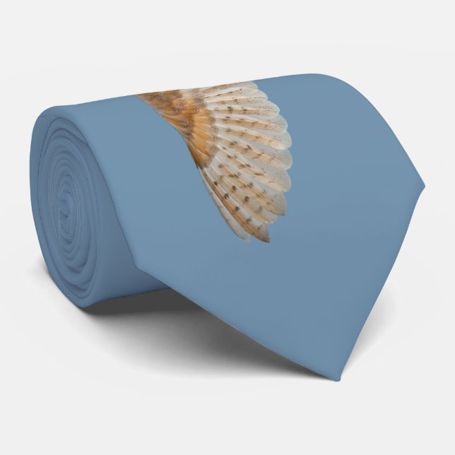 Barn Owl in Flight Tie (Sky Blue) (Rolled)
