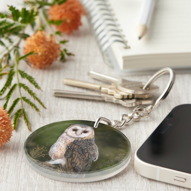 Barn Owl Keychain (Front Right)
